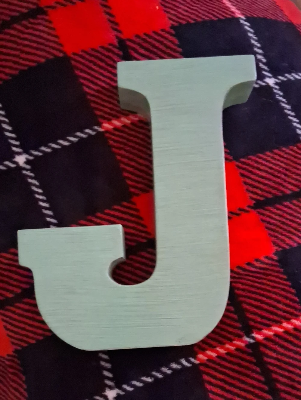 Wooden Letter J Wall Decor - Mint Green